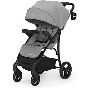 kk Kinderkraft Passeggino Leggero Cruiser, Pieghevole, Ampia Cappottina, Sospensione 4 Ruote, Per Bambini, Max. 15 Kg, Grigio