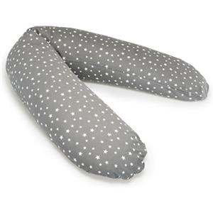pic Bear Cuscino da allattamento collezione Honey, imbottitura morbida e aderente, in microperle EPS, certificato TÜV, 100% cotone, cuscino per gravidanza (stelle antracite/bianco, 190 cm)