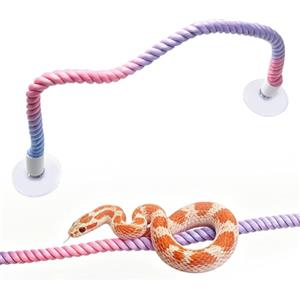 CYUXING Corda da arrampicata rosa per arricchimento ambientale, accessori per terrari di Pitoni Reali con robuste ventose, anima interna flessibile in filo metallico; accessori per terrari di serpenti