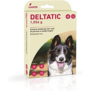 Livisto Deltatic Medio Collare antiparassitario per cani di taglia media, Formato 60 cm (2 collari in ogni confezione)