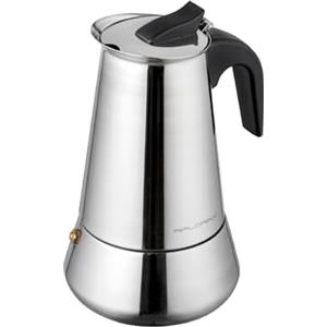 FLORINA Caffettiera 9 Tazze (450 ml) I Moka Induzione per Piano Cottura LINDA I Caffettiera in Acciaio Inossidabile con Manico Sagomato I Adatta a Tutti i Tipi di Fornelli e Induzione