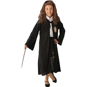 Rubie's - Costume ufficiale Hermione Granger di Grifondoro di Harry Potter, set con toga, parrucca e bacchetta, taglia unica, età 4-8 anni, colore nero