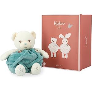 KALOO Plume Orsetto Peluche Verde 30 cm - Morbido Doudou per Neonato con Sviluppo del Tatto e Cofanetto Regalo Personalizzabile