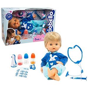 Giochi Preziosi Cicciobello Bua, Bambolotto con Accessori (1 termometro, 3 biberon, 1 siringa, 1 Ciuccio e 1 stetoscopio), Multicolore