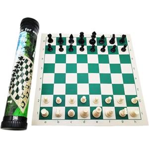 F Fityle Scacchi da Viaggio con Scacchiera Arrotolabile, Set di Scacchi in Pp E PVC con Fodera in Flanella, Giochi da Tavolo da Viaggio per I Tornei Che per Il Divertimento, 43cmx8cmx8cm