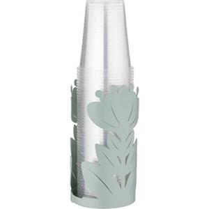 Baroni Home Portabicchieri Decorativo in Metallo con Motivo Foglia, Design Moderno per Tavola e Cucina, Contenitore per Bicchieri, Linea Ibiscus, 8x8x20 cm