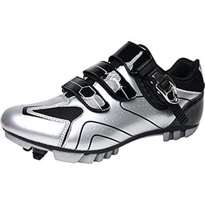 Youngtie Scarpe da Ciclismo MTB per Uomo Donna Scarpe da Mountain Bike Traspirante Antiscivolo Compatibile con Tacchette da Corsa SPD e Pedale di Blocco Grey 255