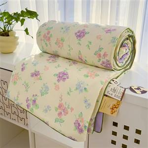 DOTBUY-SHOP Trapuntino Copriletto Estivo Primaverile, Fiori Trapunta Leggera, Cotone di Soia Copriletto Trapuntato per Letto Singolo, Letto Matrimoniale (Giallo chiaro,150x200cm)