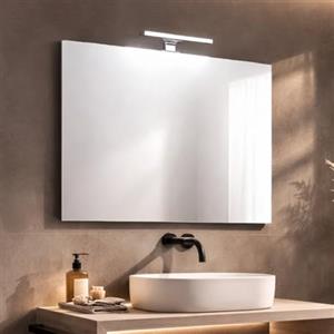 Kiamami Valentina - Specchio Filo Bagno Reversibile Lampada Luce A Led 80X70 Cm
