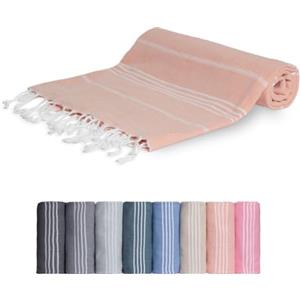 MEBY Asciugamano sauna XXL (100 x 200 cm) telo mare, telo bagno, asciugamano hammam turco, asciugamano, 100% cotone (salmone), P2024