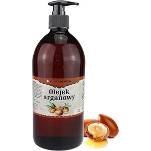 PURE CHEMICAL by CHOSA CHOSA Olio di Argan Puro al 100% Spremuto a Freddo 1 litro + Dosatore - Olio per Capelli, Corpo, Unghie e Barba - Cura Della Pelle e Cosmetici Fai Da Te - Nutre e Mantiene la Lucentezza