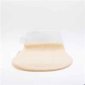 Hamane Beauty, Guanto Esfoliante Kessa, per Gommage e Scrub Corpo, Tessuto 100% Pura Viscosa, Panna