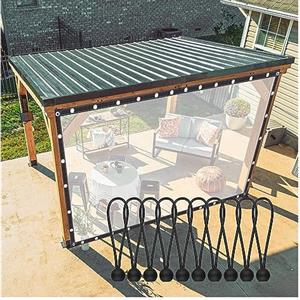 QHLTY Tenda da Esterno, Tenda Divisoria Con Pannelli Laterali In Telo Impermeabile con Occhielli, per Pergola, Portico, Gazebo, Capanna (Color : Clear, Size : 1x1.5m)