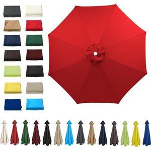 HonunGron UV50+ Telo di Ricambio per Ombrellone 6 Stecche/8 Stecche, Tettoia di Ricambio per Ombrello 2m/2.7m/3m Copertura di Ricambio per Ombrellone da Giardino (2m - 6 Ribs,Rosso)