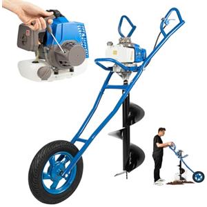 Fridgestea 63CC - Trapano a benzina a 2 tempi, 3 CV, per carriola, diametro 300 mm, trapano da giardino, trapano a terra