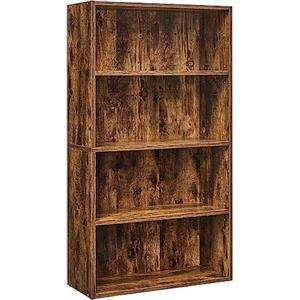VASAGLE CUSTOS Collezione - Libreria Scaffale a 4 Ripiani, Portaoggetti, Organizzatore con Scomparti, Ripiani Aperti e Regolabili, per Soggiorno, Ufficio, Camera da Letto, Marrone Vintage LBC164X01