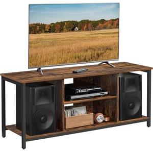 VASAGLE Supporto per TV Fino a 55 Pollici, Mobile TV con Ripiani Aperti, per Soggiorno, Sala di Intrattenimento, Marrone Vintage e Nero LTV060B01