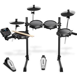 Alesis Turbo Mesh Kit - Batteria Elettronica con Pelli Mesh, 120 Suoni, 30 Tracce di Accompagnamento, Rack in Acciaio, Accessori