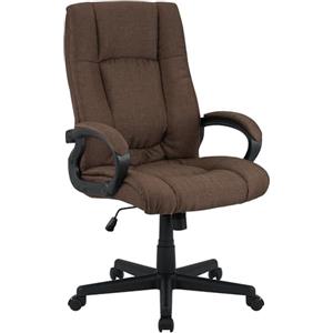 CLP Sedia da Ufficio Ergonomica XL Sparta in Tessuto Marrone con Regolazione in Altezza e Rotelle