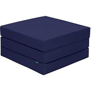 Ready Steady Bed Materasso pieghevole a Z singolo | Letto pieghevole cubo Z resistente all'acqua | Ospiti dei bambini Soggiorno camera da letto Sleepover | Comodo pouf futon | Comoda sedia(blu marino)