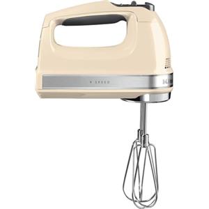 KitchenAid Sbattitore Elettrico 9 Velocità con Accessori Crema | Monta panna, sbatte uova e impasta senza schizzi; fruste in acciaio lavabili in lavastoviglie e motore silenzioso