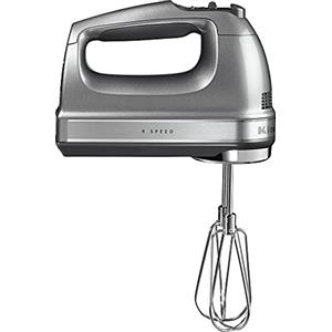 KitchenAid Sbattitore elettrico 9 velocità - Indicatore LED - 4 accessori lavabili in lavastoviglie - Argento placcato