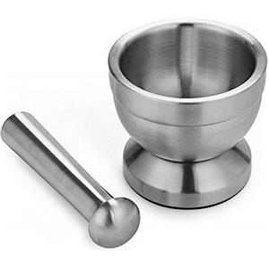 ArtisanShow 18/8 Doppio In Acciaio Inox Pillola Crusher Food Safe Spice Grinder Mortaio e Pestello Piedistallo Set Ciotola Pesto Polvere Aglio Press Pot Herb Mills Tritacarne