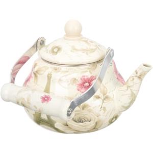 DEARMAMY Bollitore Smaltato per Tè Manico in Ceramica, Teiera Casalinga a Forma di Goccia, Conduzione Termica Efficiente e Design Decorativo Elegante