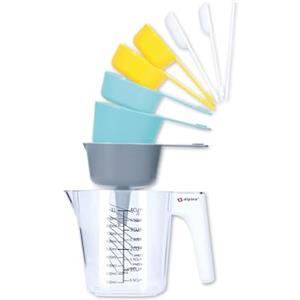 Alpina Set 9 Accessori da Cucina: Brocca Graduata 1Lt, Imbuto, Raschietto, Misurini e Cucchiai