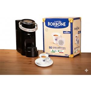 CAFFÈ BORBONE Bluemoon Macchina da Caffè a Cialde (Nero, Macchina + Cialda Blu)