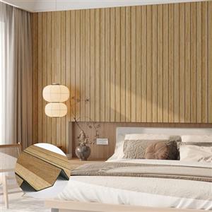 Stickyart Pannelli Decorativi per Pareti Effetto Legno Adesivi Murali Marrone 30cmX200cm Pannelli Adesivi per Pareti Schiuma Spessa Carta da Parati 3D Adesiva Muro Pannello Decorativo Parete Soggiorno