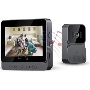 Zeerkeer Campanello senza fili con telecamera 1080P Videocitofono senza fili con schermo IPS di 4.3 Nessun WiFi richiesto Citofono Video Visione Notturna Infrarossi Campanello Esterno Schermo