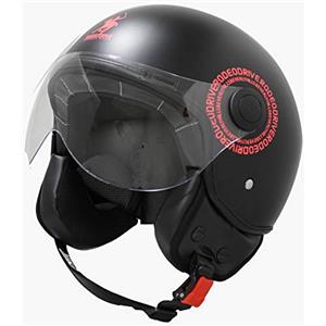 Rodeo Drive RD104N PLUS casco scooter demi jet color, nero opaco, medium