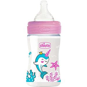 Chicco Benessere Biberon Flusso Lento in Plastica con Tettarella in Silicone, 150 ml, 90 g