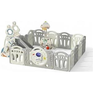 MoLi Box Bambini Centro Attività per Neonati e Bambini Piccoli, Box Neonato di Varie Dimensioni, Recinto Neonato Pieghevole, Ampio Recinto Bimbo per Interni ed Esterni (Y 12+2 Combo)