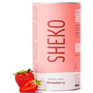 SHEKO - Frullato sostitutivo di base - 21 frullati per barattolo - Alto contenuto proteico - Gusto naturale - Frullato dimagrante - Dieta (378 g, Fragola)