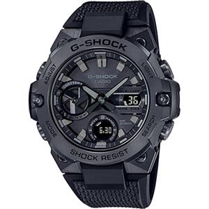 G-Shock Casio G-shock - Orologio Uomo Solare Sportivo Cinturino In Acciaio Inox Nero Cassa In Fibra Di Carbonio Quadrante Analogico-digitale Nero - GST-B400BB-1AER