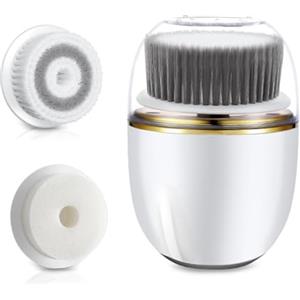 Generic Spazzola elettrica per la pulizia del viso - Scrubber per pulizia profonda con ricarica USB impermeabile con 3 testine | Spazzola rotante per il viso per pelle grassa, spazzola delicata per la cura de