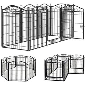 BingoPaw Recinto per Cani 8 Pannelli: Forte Metallo Rete Recinto per Cuccioli da Esterno Interno Recinzione Modulare per Cani Animali da Casa Giardino Campeggio