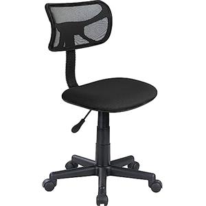 BAKAJI Sedia Girevole Ergonomica Regolabile in Altezza con 5 Ruote e Seduta Imbottita - Nero
