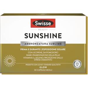 Swisse Sunshine Abbronzatura Sublime - Integratore Sole, Attivatore Abbronzatura, Prepara e Nutre, con Licopene, Selenio, Rame e Vitamina E, 30 Capsule Molli