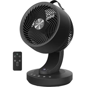 SONGMICS Ventilatore da Tavolo, Ventilatore Silenzioso 20 dB per Camera da Letto, Display LED e Telecomando, Oscillante 70°, 8 Velocità, Timer 12 Ore, Circolazione d'Aria, Nero Inchiostro XFC001B1EU