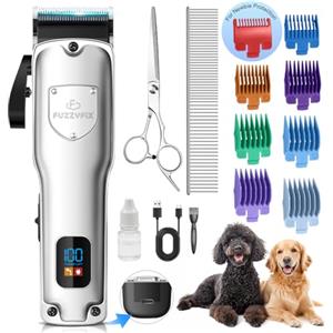 FuzzyFix Tosatrice per Cani,Tosatrice per Cani Professionale in Acciaio Inox, Rasoio per Cani, Tosatrice per Peli di Animali Domestici Spessi e Ricci