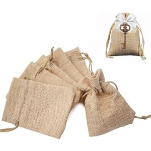 Gudotra 100 Pezzi Sacchetti Portaconfetti Bomboniere Juta per Matrimonio Battesimo Comunione Compleanno Riso Regalini Sacchetti Calendario Avvento