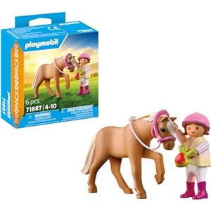 PLAYMOBIL 71887 - Ragazza con Pony e Cancello, Giocattolo Creativo per Bambini