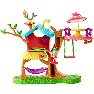 Mattel Enchantimals GBX08 Petal Park Playhouse, with Baxi Butterfly Mini Doll (2 Inch) and Wingrid Figure, Multicolored