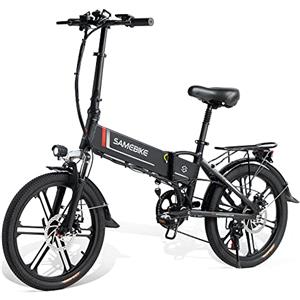SAMEBIKE 250W Bicicletta Elettrica per Adulti 20'',Pieghevole Bici Elettrica con Pedalata Assistita,City E-bike Unisex Adulto Batteria Rimovibile 48V10.4AH,Bici Elettriche per 7 Velocità Uomo/Donna