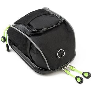 Lagomloot Borsa per telaio anteriore della bici, custodia impermeabile per manubrio con tasca per telefoni da 5,5 pollici, in neoprene nero, 15 x 8,5 x 10 cm