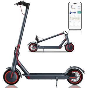 QnQ Monopattino elettrico, Monopattino elettrico da 8,5, Autonomia 25-30 km, Pneumatici a Nido d'ape Antipuntura, Controllo tramite APP e Display LED, Batteria 36V 7.8Ah, Motore 500W, Porta