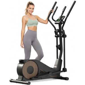 Aeriflo Ellittica da Casa Professionale, Aeriflo M100 con Passo 42cm e Volano 8kg, 16 Livelli di Resistenza Magnetica, Portata 150kg, Bluetooth con App, 80% Preassemblata per Allenamento Intensivo